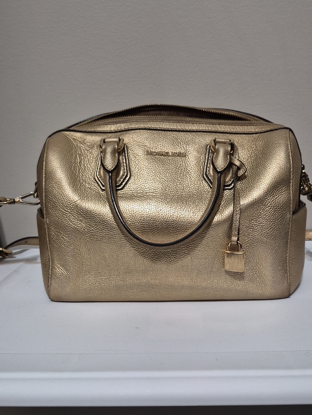 Michael Kors Metallic Gold Satchel Handbag